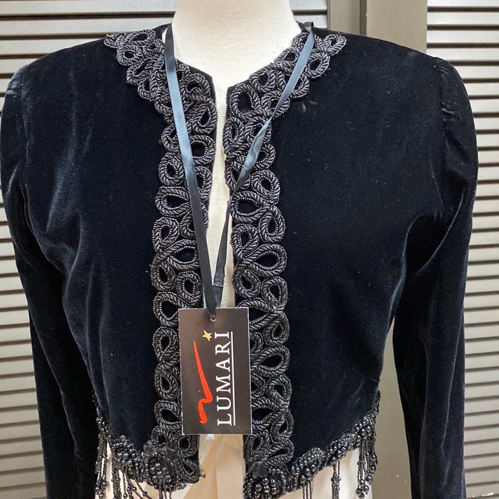 Lumari’s 80’s runway couture black Velvet Jacket